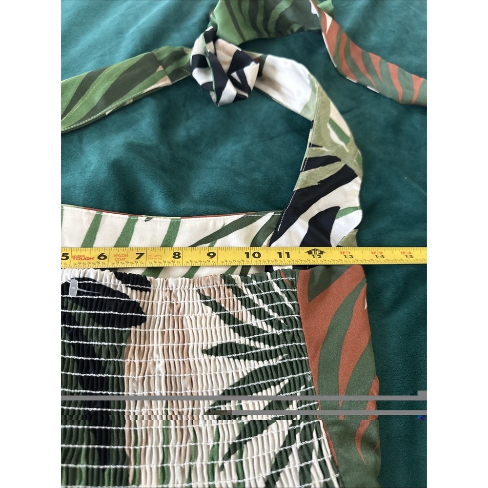 Show Me Your Mumu Sze Small Piper Halter Bubble Mini Skort Dress Carribean Palms - Picture 7 of 13